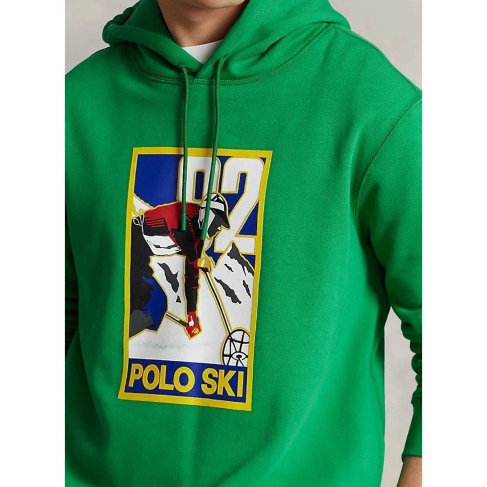 Boys Polo Ralph Lauren Ski Hoodie Green Size Large 14-16